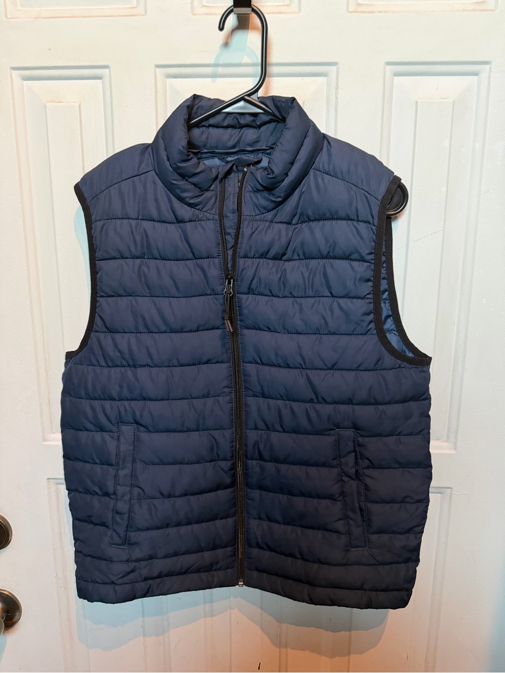Aeropostale Men's Navy Quilted Puffer Vest with Stand Collar